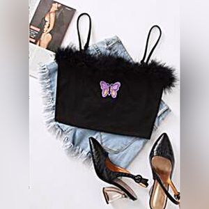 Embroidery Butterfly Cami Top